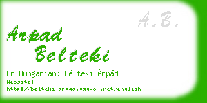 arpad belteki business card